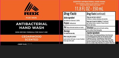 Label Image (Rbx For Men Hand Wash Cedarwood Bzk 15 350 mL)